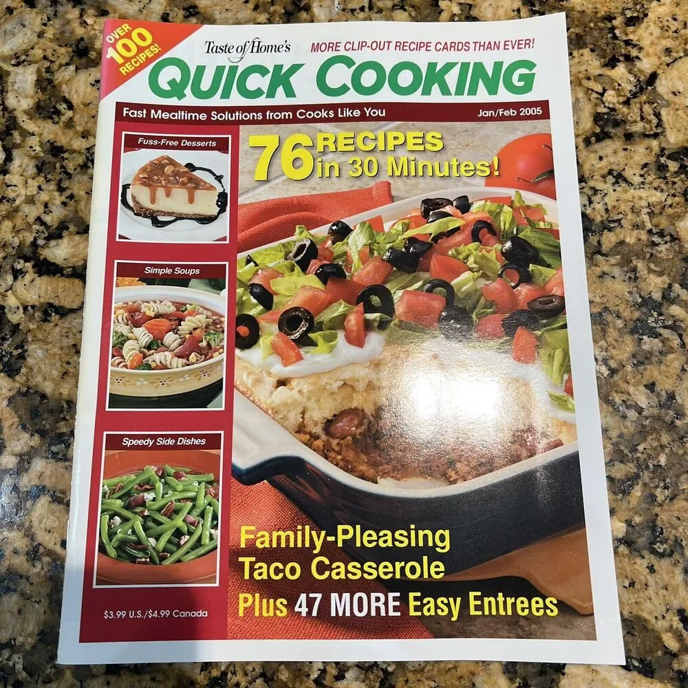 Lot Of Taste Of Homes Quick Cooking Back Issues Recipes Magazines 2005 set Of 6